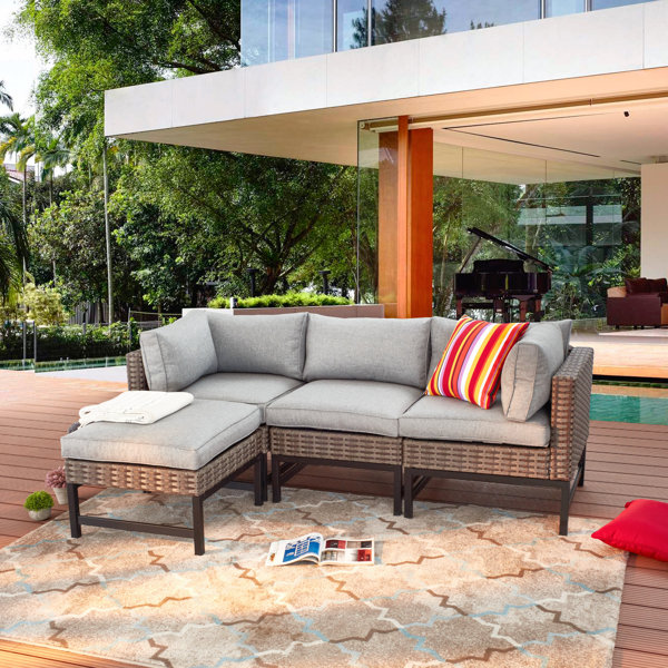 wayfair outdoor sectional with fire pit